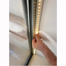 MikaLux PAC Fl&uuml;gelprofil, 30mm x10,5mm , f&uuml;r LED-Streifen, 90&deg;,  f&uuml;r Raumecken, pro Meter mit Abdeckung transparent