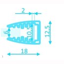 MikaLux, Glaskanten- Profil,  f&uuml;r Glasdicke: 6mm,...