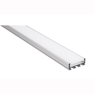 Mikalux GIZA Profil flach/breit, f&uuml;r doppelte  LED-Streifen, 26x10mm , pro m transparent