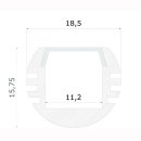 MikaLux Premium-Line Alu- Profil PDS- O, f&uuml;r LED- Profile, 18,5x 15,75,  rund klar