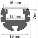 Mikalux Alu- Rundprofil Paris, IP65, f&uuml;r einfache  LED-Streifen, 19x16mm , pro m