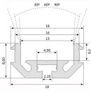 Mikalux Alu- Profil Torino, f&uuml;r einfache  LED-Streifen, 18x8,6mm, pro m