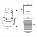 LED-Bodeneinbau RGB quadratisch 3W diffuse 24V