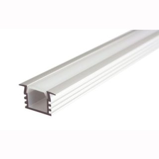 MikaLux AluPDS4-K PL3, Profil -tief, mit Einbaulasche- f. LED-Streifen, 16x12,2 mm