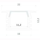 MikaLux AluPDS4-K PL3, Profil -tief, mit Einbaulasche- f....