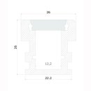 MikaLux, Alu HR-LINE Profil, 22,2x 26mm, f&uuml;r Au&szlig;enanwendung