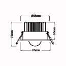 Downlight MOBi COB Color 9W dimmbar, Einbauring silber oder wei&szlig;, schwenkbar, DA=68mm, ET=55mm