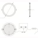 Panelleuchte flach, rund, LED ,60W, Rahmen wei&szlig; D 60cm, Lochausschnitt 59cm