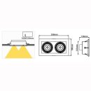 kardanische Deckeneinbaulampe COB 2x30W 38&deg;  neutralwei&szlig; 4000k