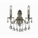 Wandleuchte, Gioconda Ap2, E14, 2-flammig, Kristallschliff silber antik