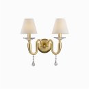 Wandlampe Sospiro AP2, 2xE14, gold, mit Kristallelementen