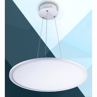 LED-Panel-Pendelleuchte flach, rund, 50W, up-down, D 60cm, wei&szlig; oder schwarz, Meanwell warmwei&szlig; 2800K weiss