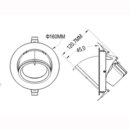 Downlight Spot 30W COB bis zu 45&deg; ausschwenkbar, D160mm, Deckenausschnitt 145mm