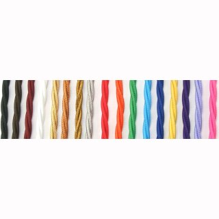 Textilkabel gedreht verschiedene Farben 3x0,75mm2 silbergrau