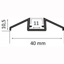 Mikalux LED-Bodenaufbauprofil Z&uuml;rich, mit Kabeldurchlass, 40x10,5mm , pro m