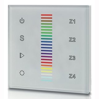 Wandfernbedienung Touch, 4 Kanal, Funk, f&uuml;r RGB- LED- Stripes, 9051201(f&uuml;r Controller 9049001)