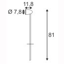 Gartenleuchte CV- Spot 80, Spie&szlig;leuchte, 81cm H&ouml;he, GU10, mit 2m Kabel und Stecker, Edelstahl 304, 230V, IP65