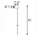 Gartenleuchte CV- Spot 80, Spie&szlig;leuchte, 81cm H&ouml;he, GU10, mit 2m Kabel und Stecker, Edelstahl 304, 230V, IP65