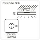 LED Einbauleuchte Foxx Cube Fit in 20x20cm 10w 2700k 700lm