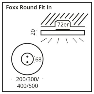 LED Einbauleuchte Foxx Round Fit In 20cm 10w 2700k 700lm