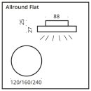 Allround Flat LED Aufbauleuchte Indoor 8W 920lm 2700K 120mm