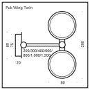 LED Wandaufbaulampe PUK Wing Twin - LED Kopf- zzgl. Geh&auml;use chrom matt 20cm