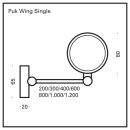 LED Wandaufbaulampe PUK Wing Single LED Kopf ohne Linsen nickel matt 125 cm