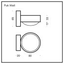 LED Wandaufbaulampe PUK Wall LED Kopf  &Oslash; 80mm mit Linsen 24 Karat vergoldet