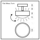 LED Deckenleuchte PUK MAXX TURN DOWNLIGHT 120x141 ohne Linsen chrom matt