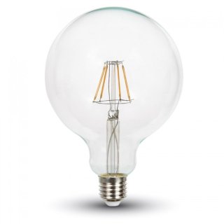 LED Gl&uuml;hfaden Birne E27 6W 2700k warmwei&szlig; 550lm Faden Filament Globe Kugel