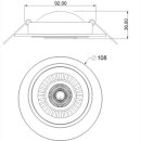 Downlight Spot 7W, superflach 30mm, COB, schwenkbar 90&deg;, Abstrahlwinkel 45-60&deg;, dimmbar, wei&szlig;/schwarz