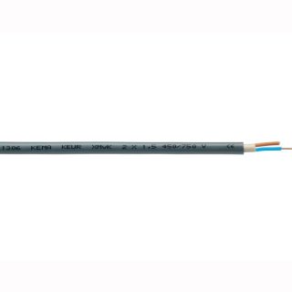 NV-Kabel Mantelleitung flexibel, 2x1,5mm2  grau, Meterware, IP65