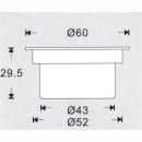 LED Bodeneinbaustrahler ARGOS rund, in-Geh&auml;use, IP67, 58mm, 0,5W, 12V/DC, 3000K, mit Einbautopf