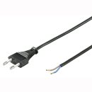 Netzkabel mit Stecker, 1,5m CE VDE schwarz 2-adrig