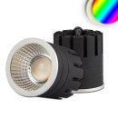 Downlight Einbau LED Spot, COB 5W RGB, 30&deg; 12V DC, 2x4-Kabelanschl&uuml;sse