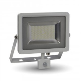 LED Fluter 50W IP44 100&deg; f&uuml;r Aussen und Innen mit Sensor wei&szlig; 3000K (warmwei&szlig;)