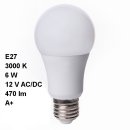 LED Kugelbirne klar 6W 480lm 12V AC/DC, E27, D:60mm...