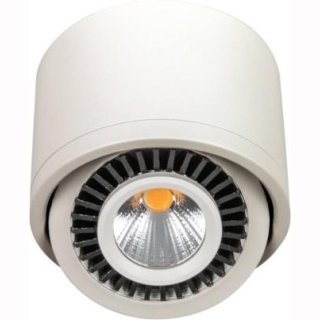 LED Deckenaufbauleuchte, 7W, COB, 38&deg;, 500lm, wei&szlig;/schwarze Rippen dimmbar