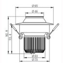 Downlight COB 9W, Zoom 22-52&deg;, dimmbar, Einbauring schwenkbar, DA=80mm