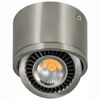 LED Deckenaufbauleuchte, 7W, COB, 38&deg;, 500lm, edelstahl, dimmbar