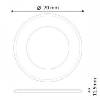 LED slim Aufbauspot 3W,12V/DC, rund, warmweiss, silber