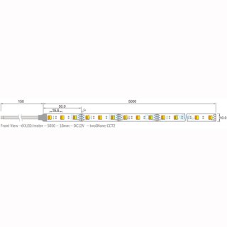 Flex Stripe Dualwei&szlig; 2800-6500K SMD 5050/60 5V DC 9,6W/m IP20 