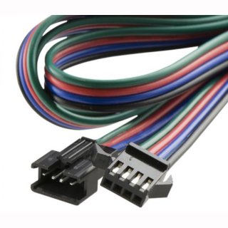 RGB-Kabel mit 2 Steckverbindungen 100cm, 4-adrig farbig