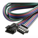 RGB-Kabel mit 2 Steckverbindungen 100cm, 4-adrig farbig