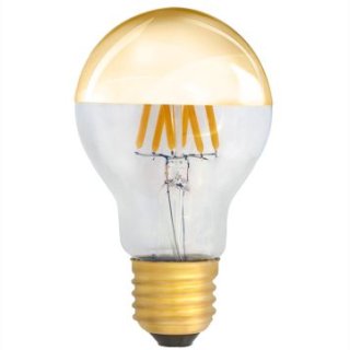 Kopfspiegelbirne gold E27, Filament-LED 6W, 600lm, 2700K