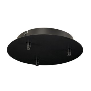 Deckenrosette Fitu 3 Ausg&auml;nge rund inkl. Zugentlastung &Oslash;22cm schwarz