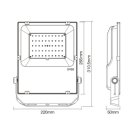 LED Fluter RGB+CCT 50W 2.4 IP65 160&deg; schwarz steuerbar 2.4 Ghz  mit  Fernbedienung Artikelnr. 23114807