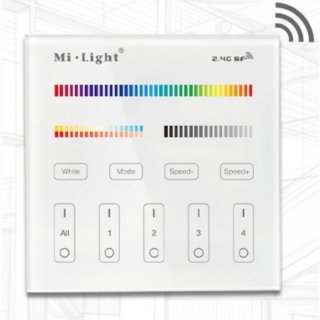 2.4G 4-Zone RGB/RGB+CCT B4 Wand-Fernbedienung Batteriebetrieb