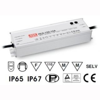 MeanWell LED Trafo ELG - HLG-150H12A/24A IP67  12V DC max 120W 