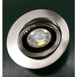 Downlight Spot 7W, superflach 34mm, COB, schwenkbar 90&deg;, Abstrahlwinkel 45&deg;-60&deg;, dimmbar, nickel geb&uuml;rstet, IP44, ** nur noch begrente St&uuml;ckzahl 
